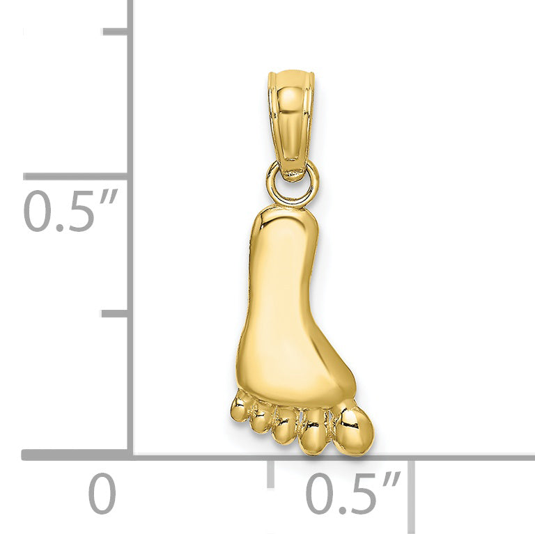 10K Polished Foot Charm