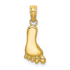 10K Polished Foot Charm