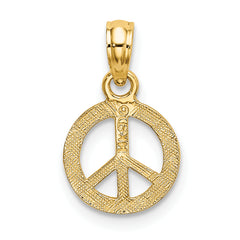 10K Flat and Textured Mini Peace Sign Charm