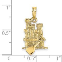 10K 3-D Sand Castle w/ Shovel Charm