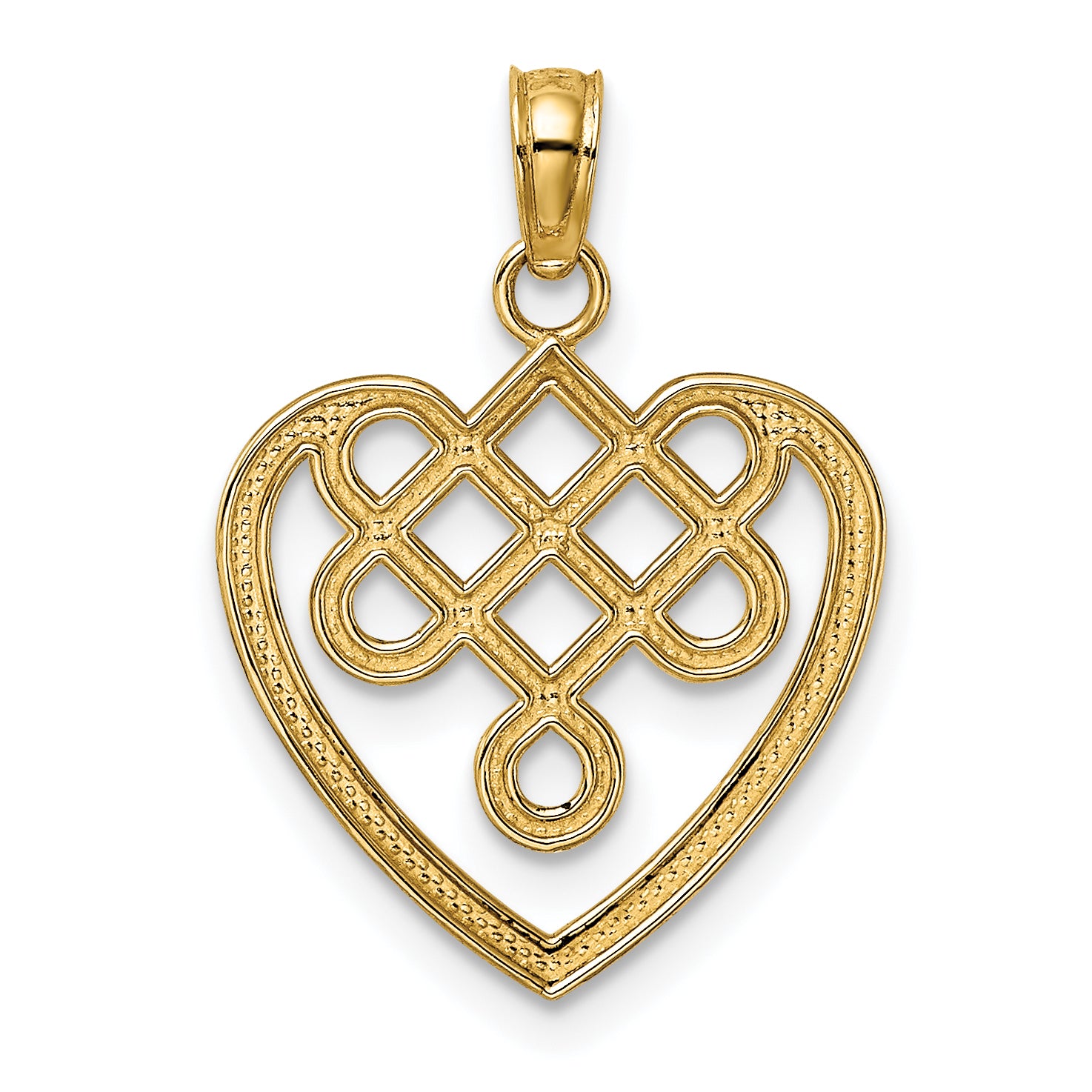 10K Small Celtic Knot Heart Charm