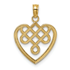 10K Small Celtic Knot Heart Charm