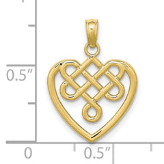 10K Small Celtic Knot Heart Charm