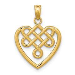 10K Small Celtic Knot Heart Charm