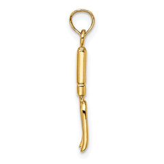 10K 3-D  Fork Garden Tool Charm