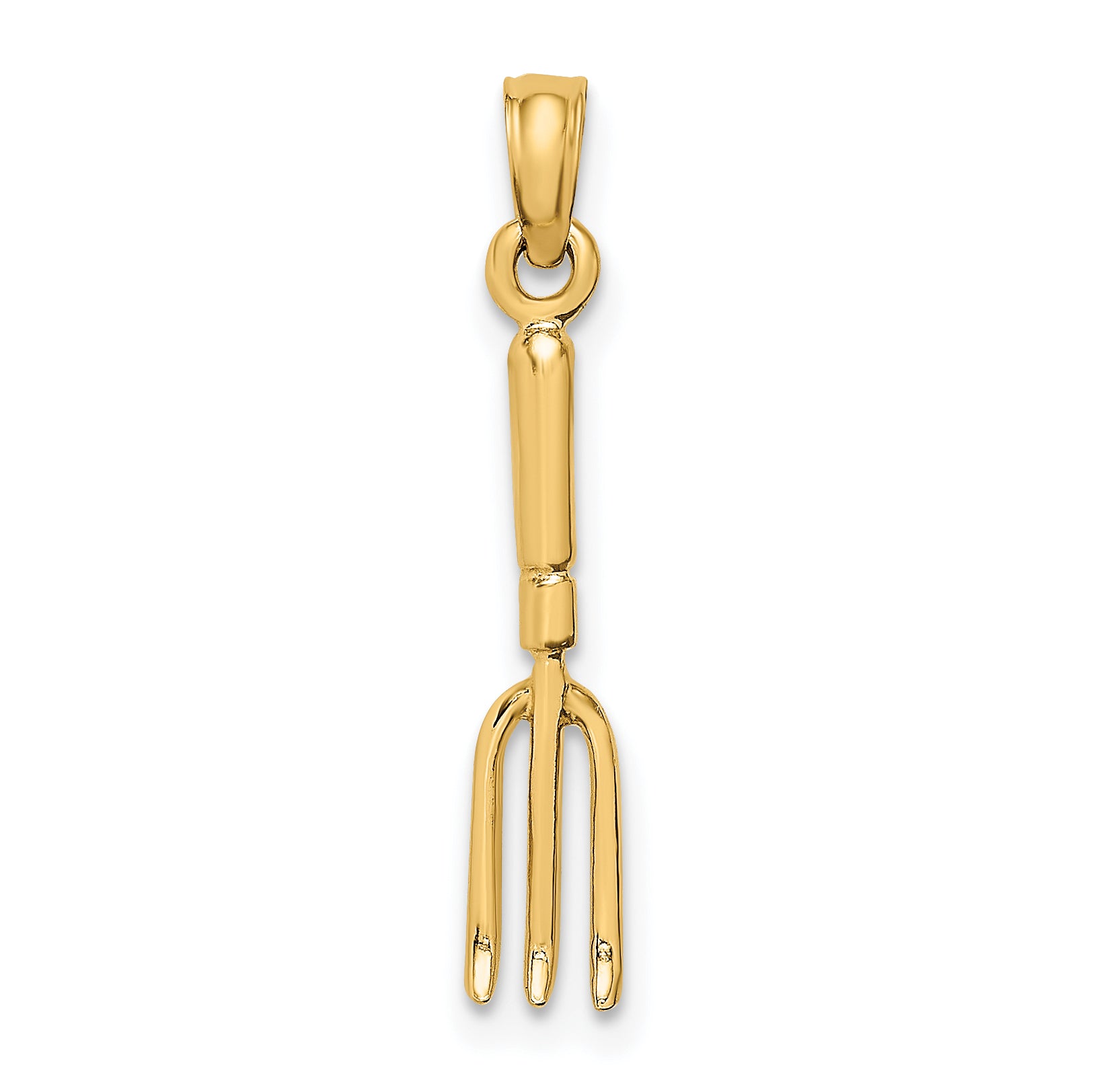 10K 3-D  Fork Garden Tool Charm