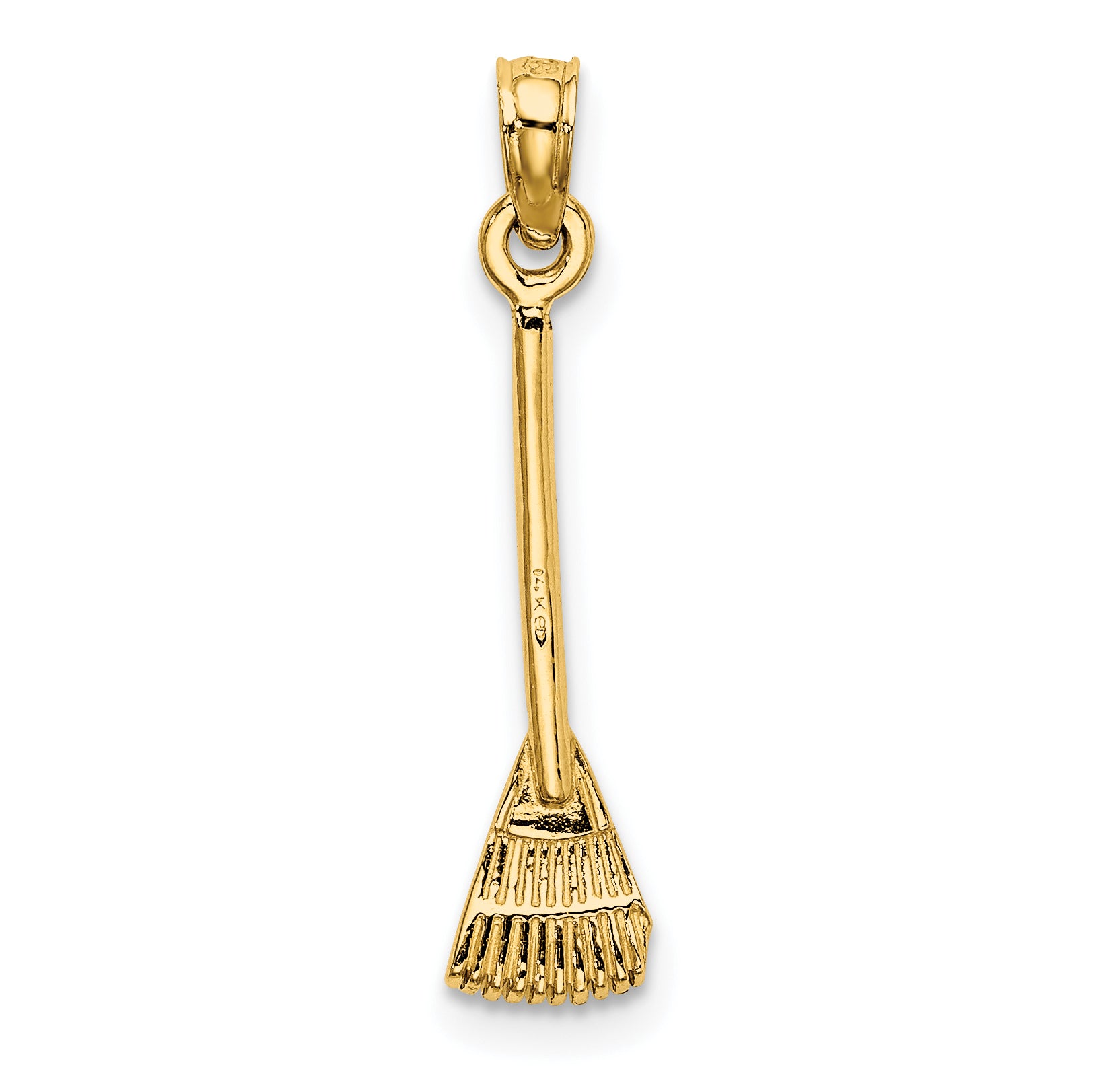 10K 3-D Leaf Rake Garden Tool Charm