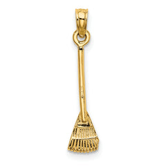 10K 3-D Leaf Rake Garden Tool Charm