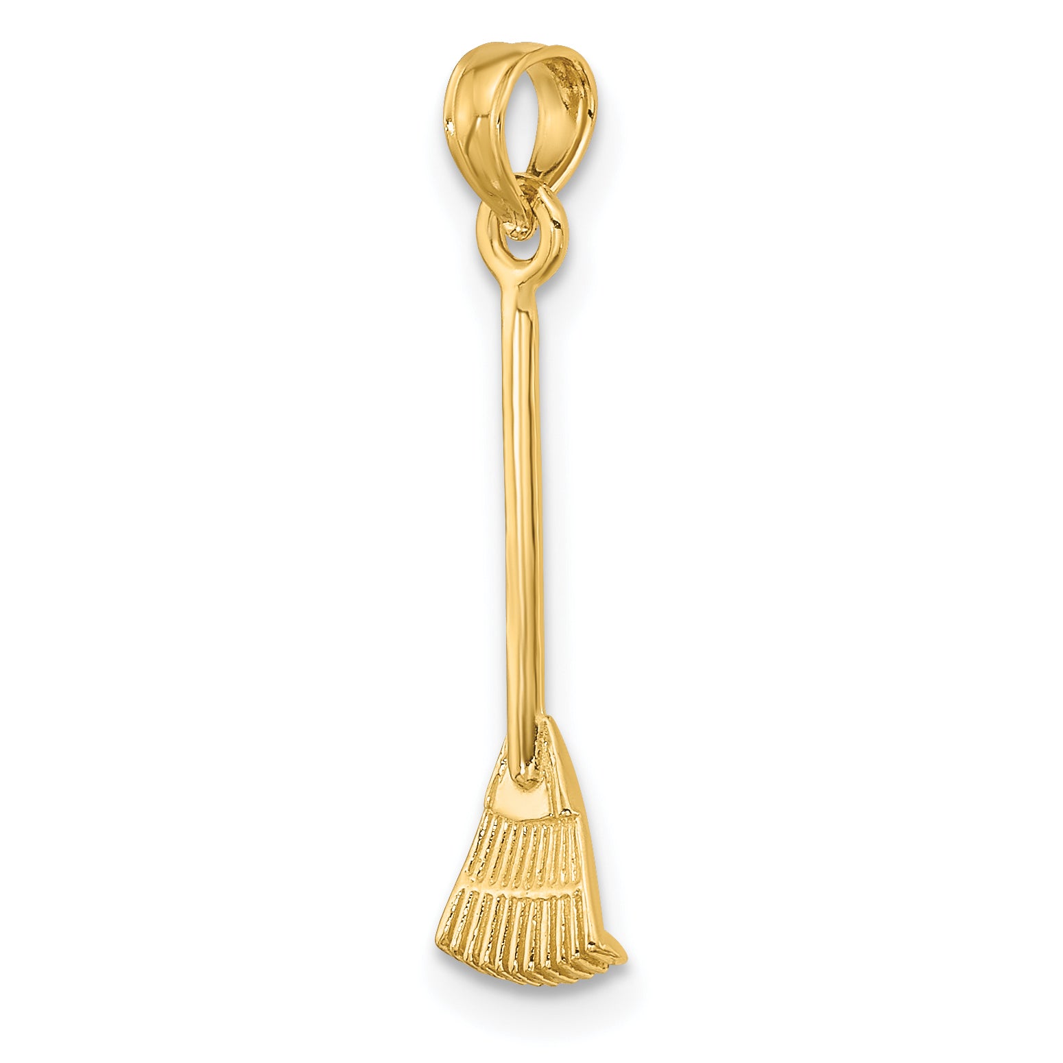 10K 3-D Leaf Rake Garden Tool Charm