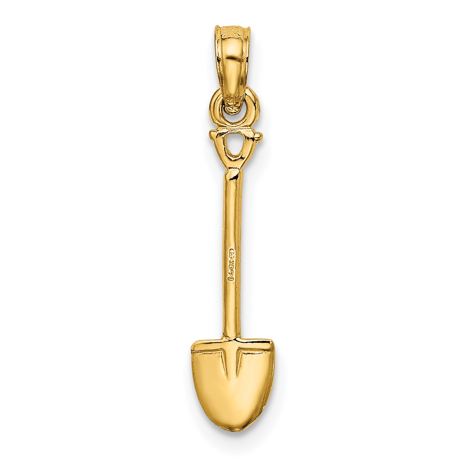 10K 3-D Polished Shovel Garden Tool Charm