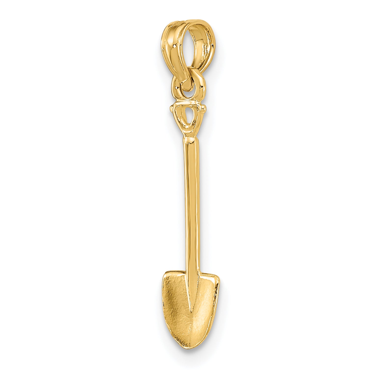 10K 3-D Polished Shovel Garden Tool Charm