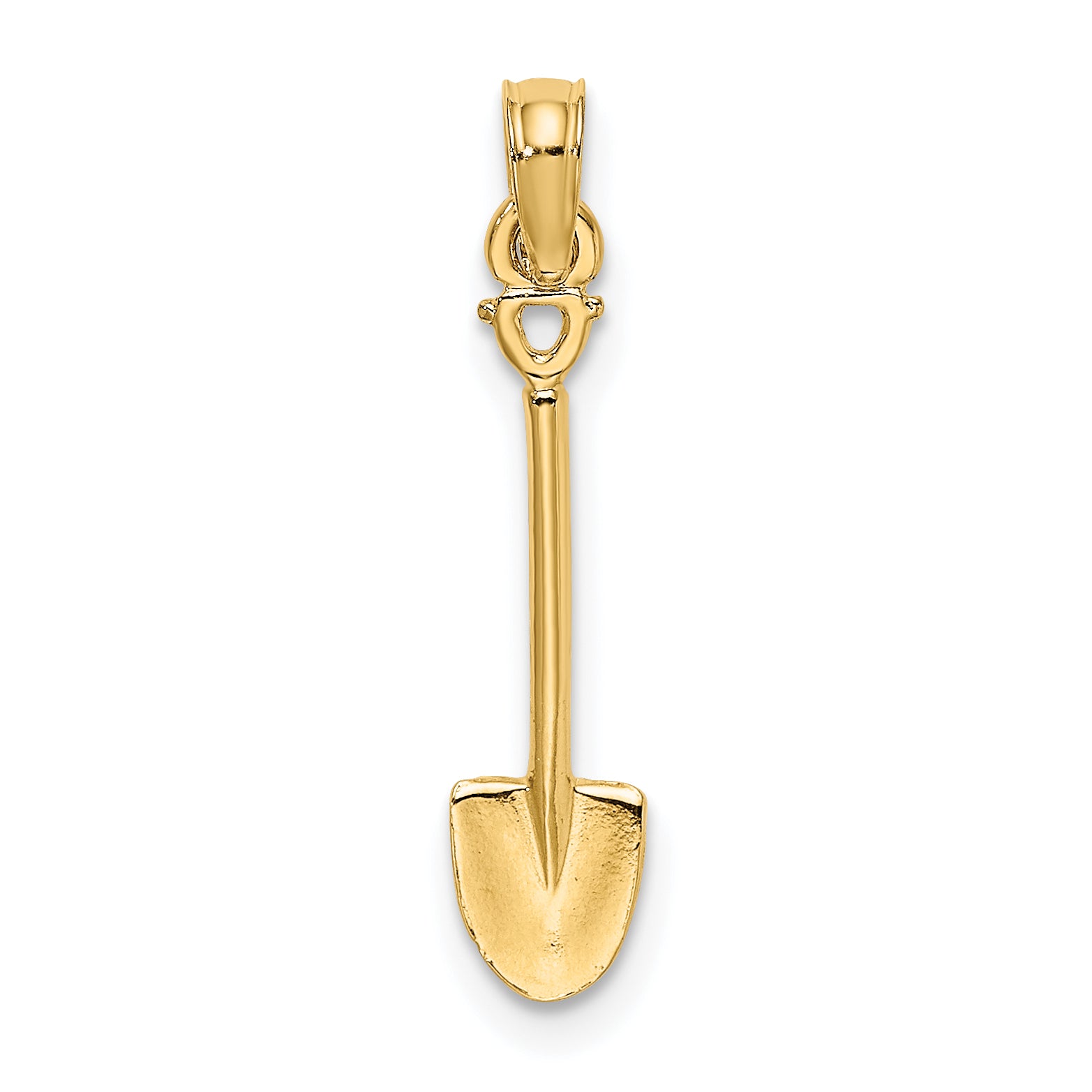 10K 3-D Polished Shovel Garden Tool Charm