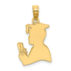 10k Polished Male Graduation Profile Charm