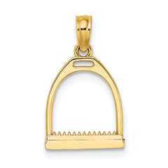 10K 3-D Polish Small Horse Stirrup Charm