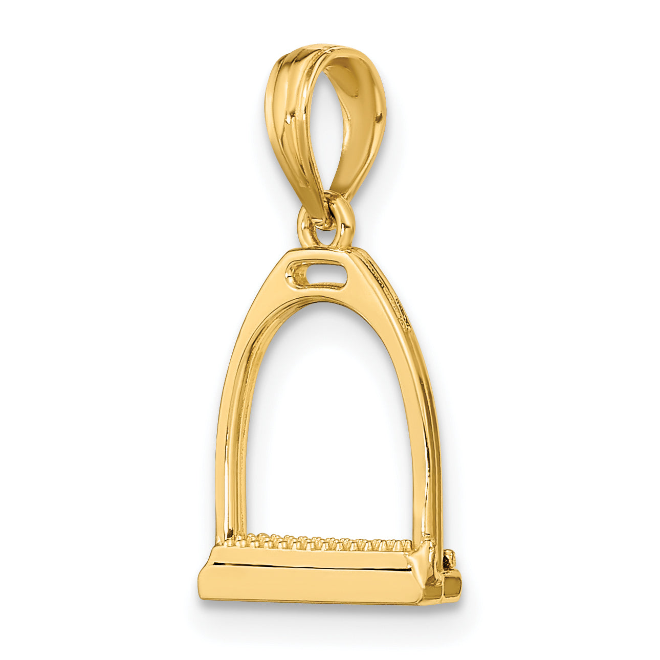 10K 3-D Polish Small Horse Stirrup Charm