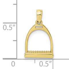 10K 3-D Polish Small Horse Stirrup Charm