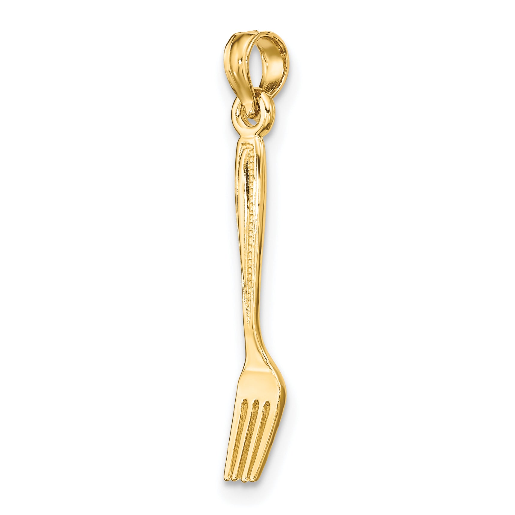 10K 3-D and Polished Table Fork Charm