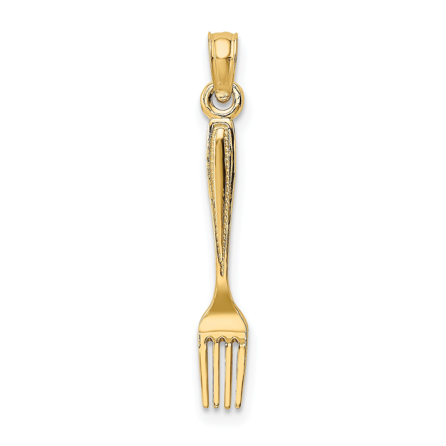 10K 3-D and Polished Table Fork Charm