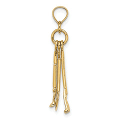 10K 3-D Moveable Garden Tool Collection Charm