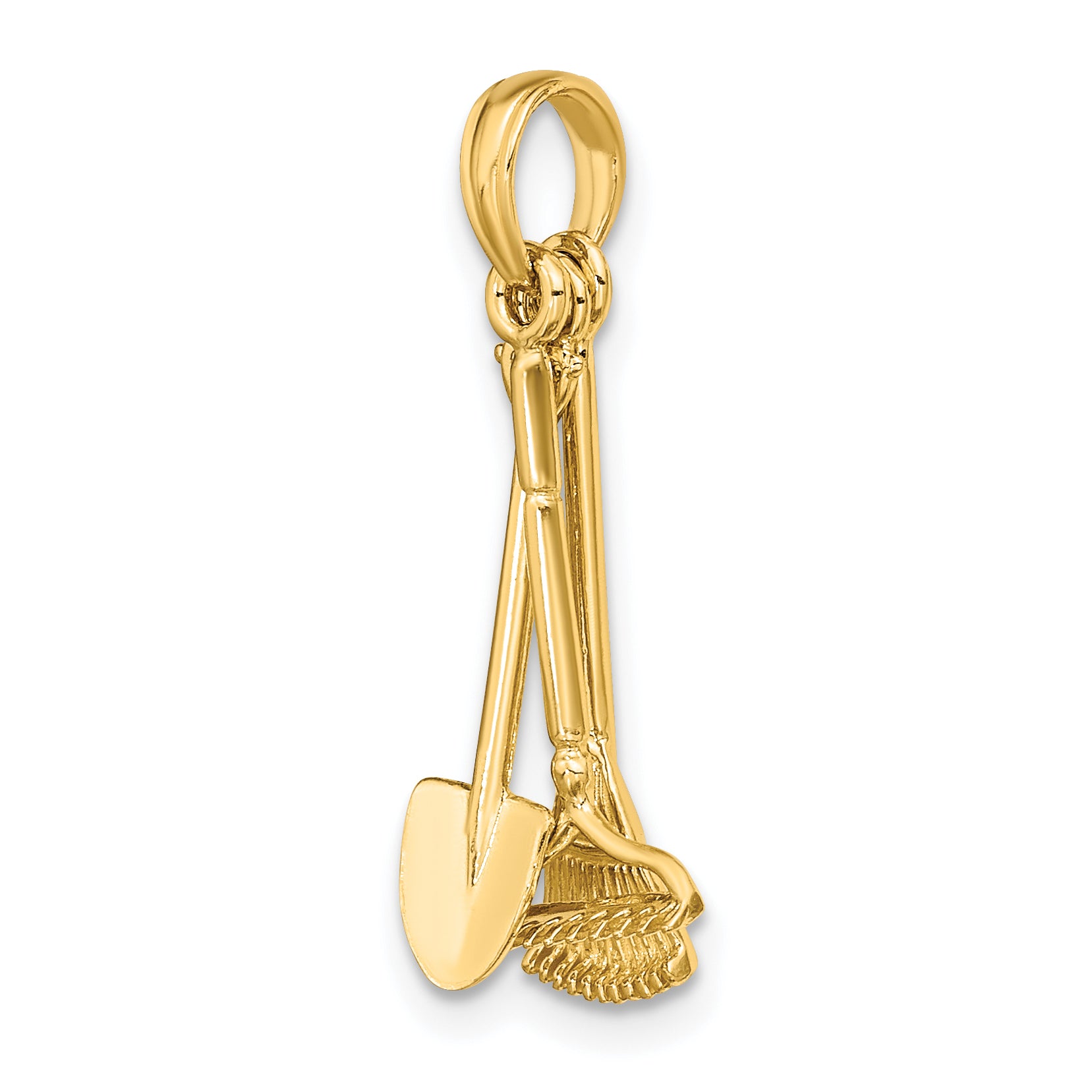 10K 3-D Moveable Garden Tool Collection Charm