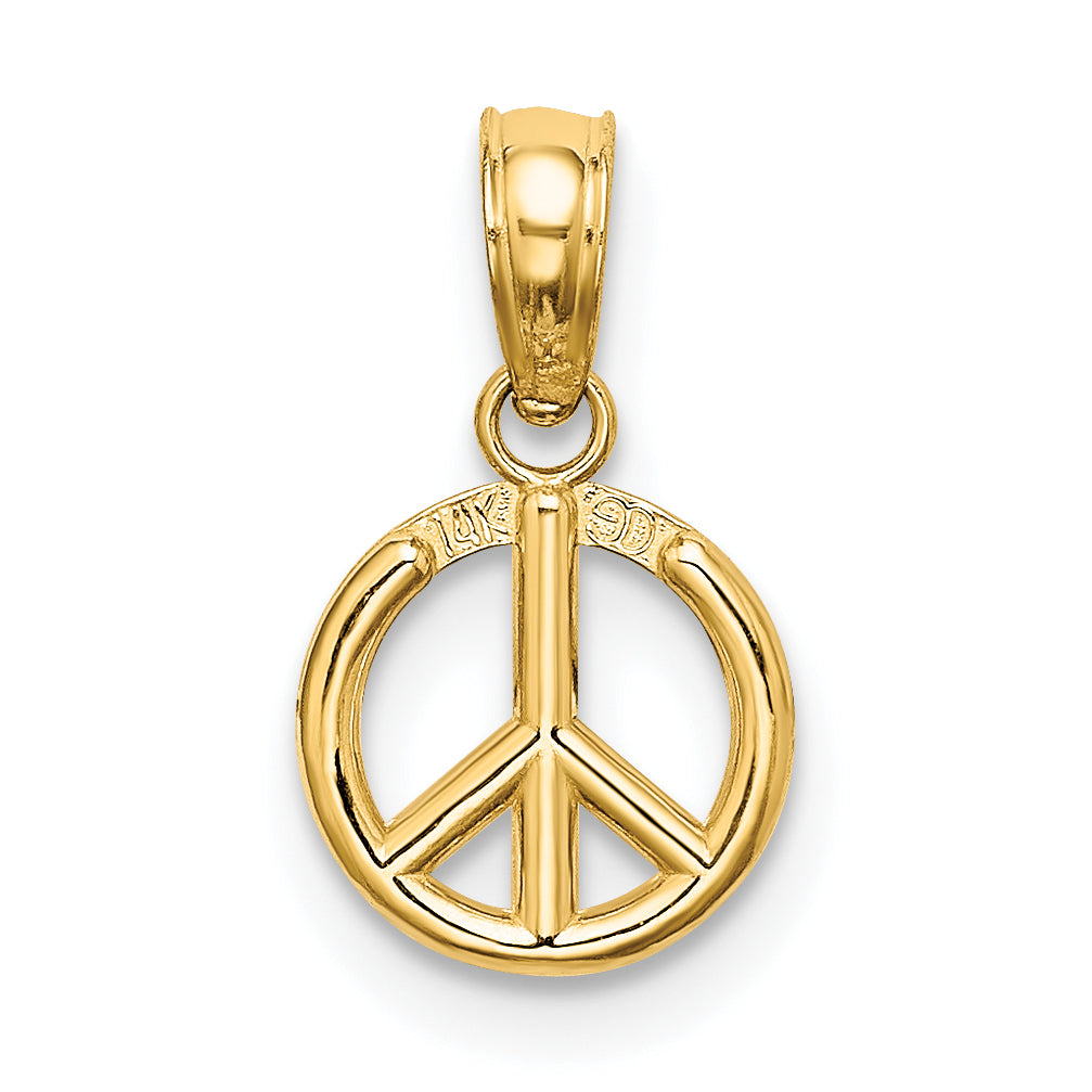 10k 3-D Peace Symbol Charm