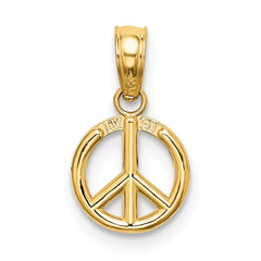 10k 3-D Peace Symbol Charm