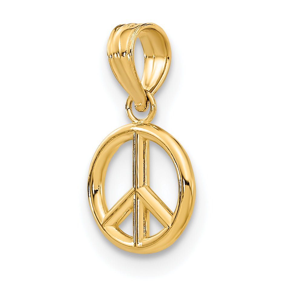 10k 3-D Peace Symbol Charm