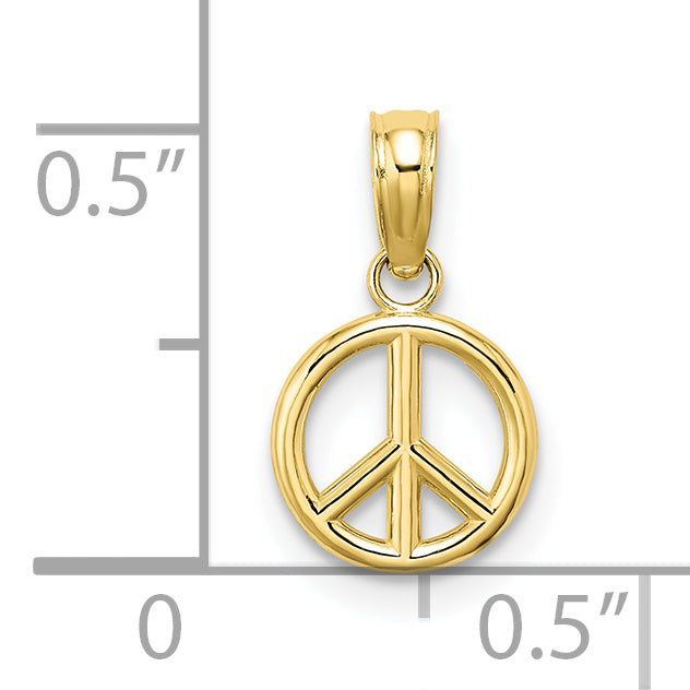 10k 3-D Peace Symbol Charm