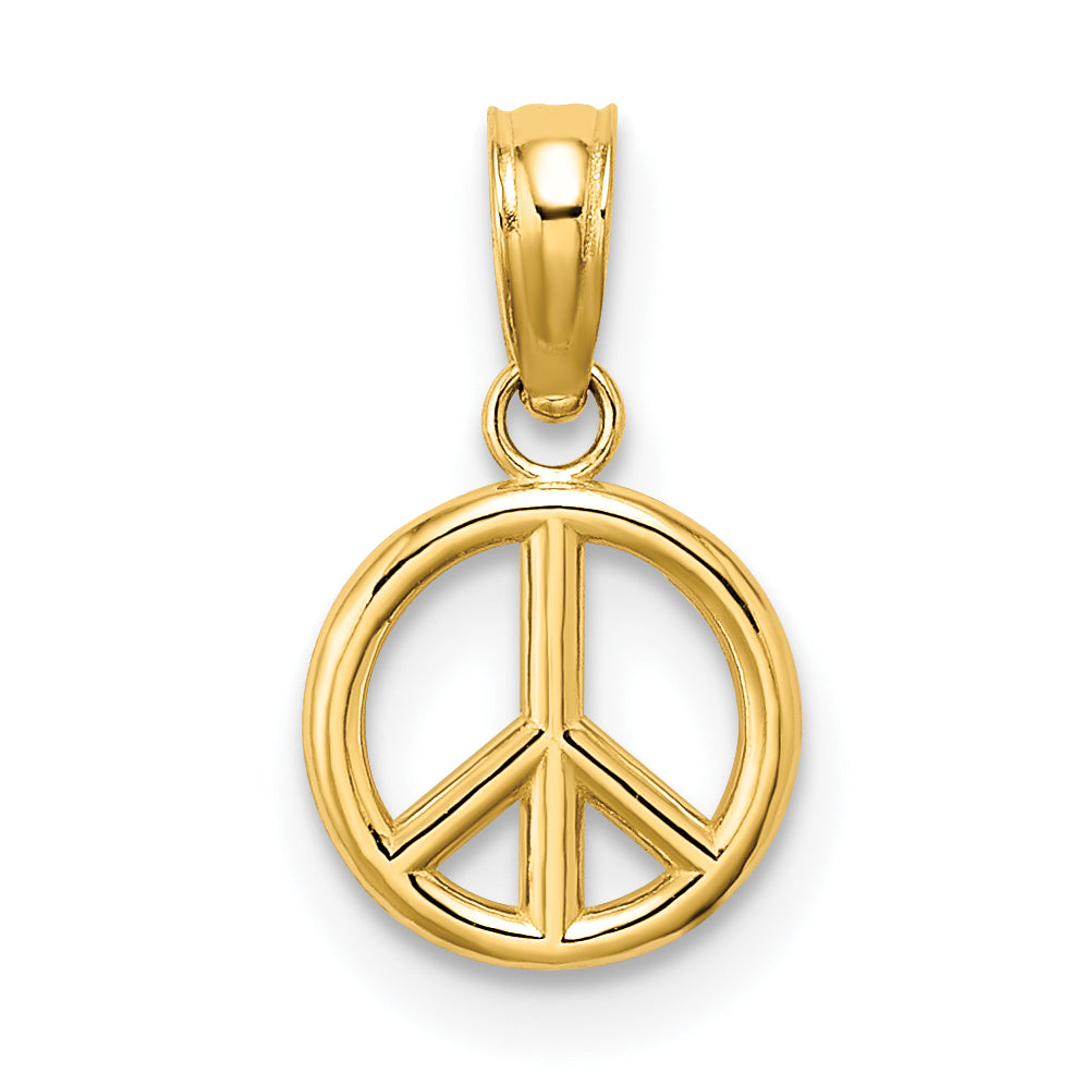 10k 3-D Peace Symbol Charm