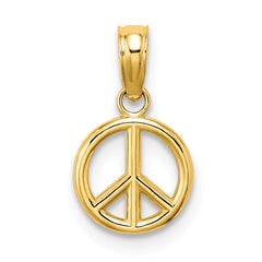 10k 3-D Peace Symbol Charm