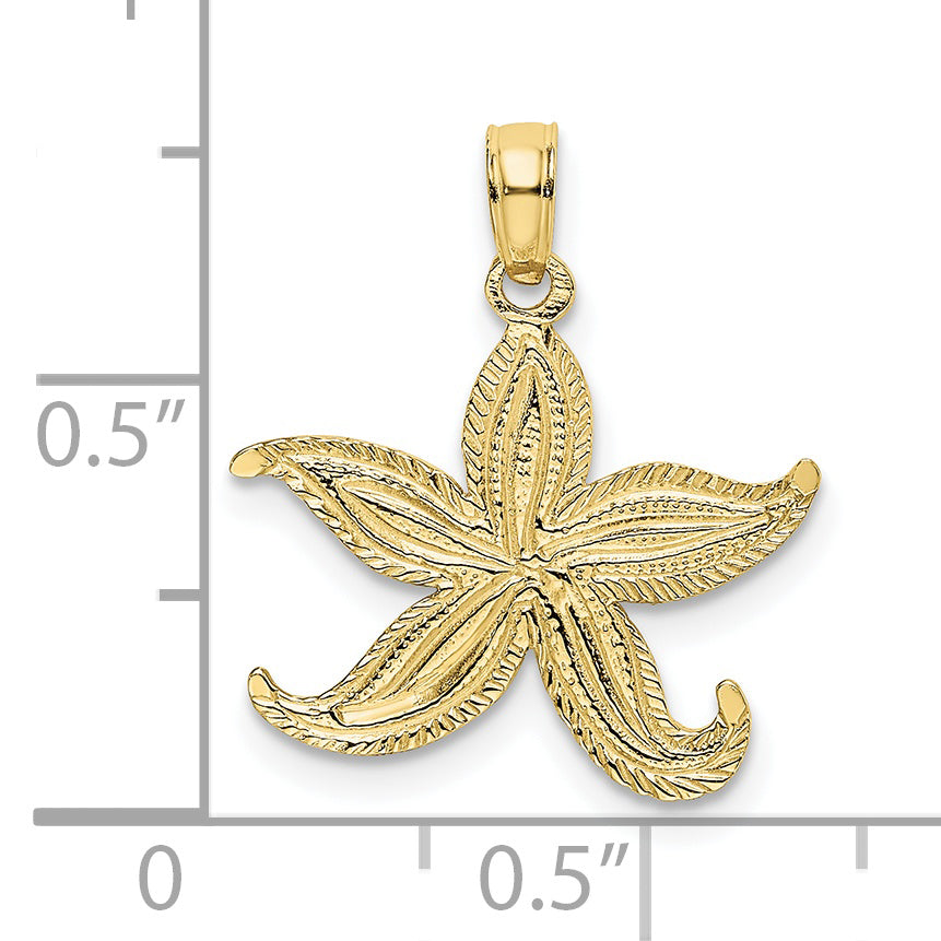 10K Flat Starfish Charm