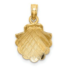 10K 2-D Scallop Shell Charm