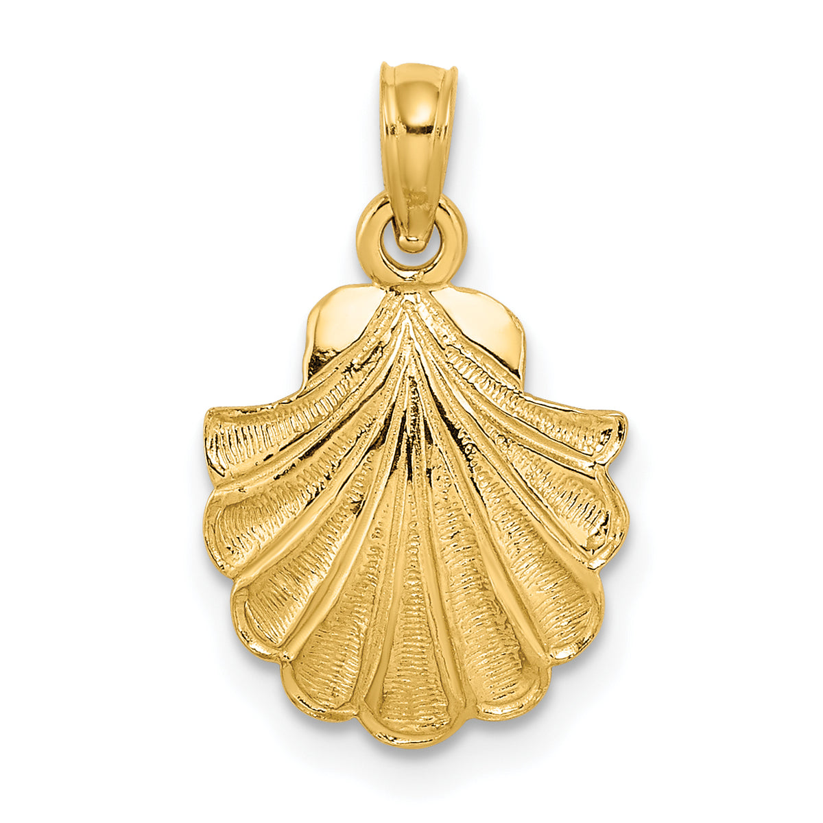 10K 2-D Scallop Shell Charm