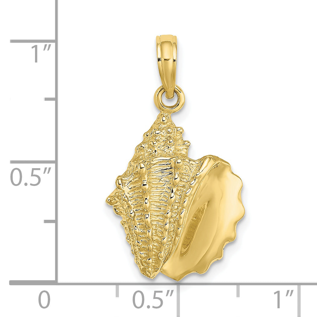 10K 2-D Conch Shell Charm