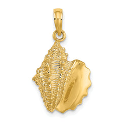 10K 2-D Conch Shell Charm