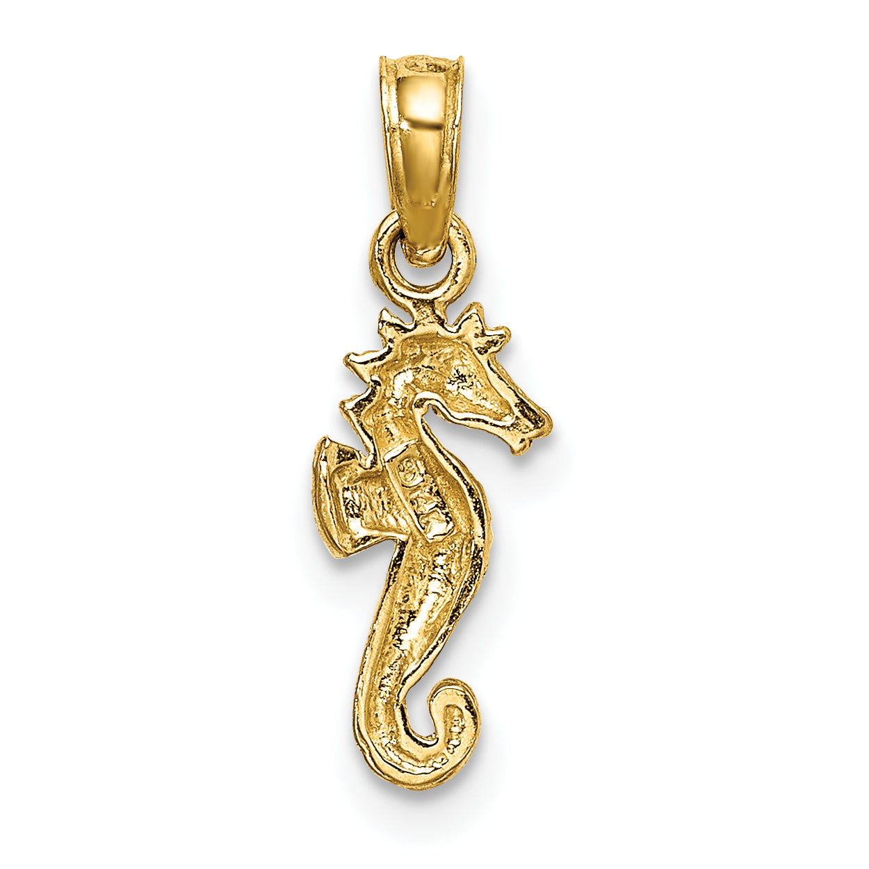 10K 2-D Mini Seahorse Charm