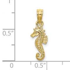 10K 2-D Mini Seahorse Charm