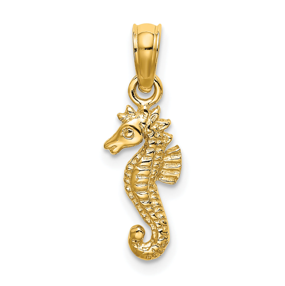 10K 2-D Mini Seahorse Charm