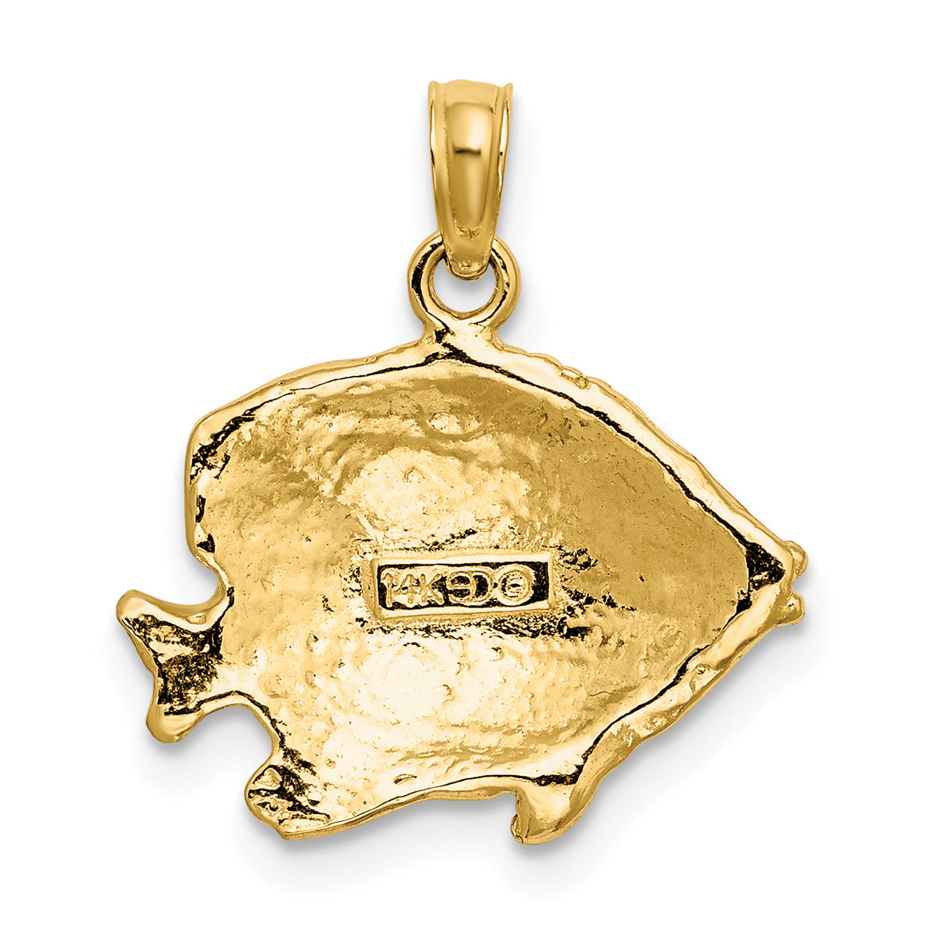 10K 2-D Polished Engraved Fish Charm