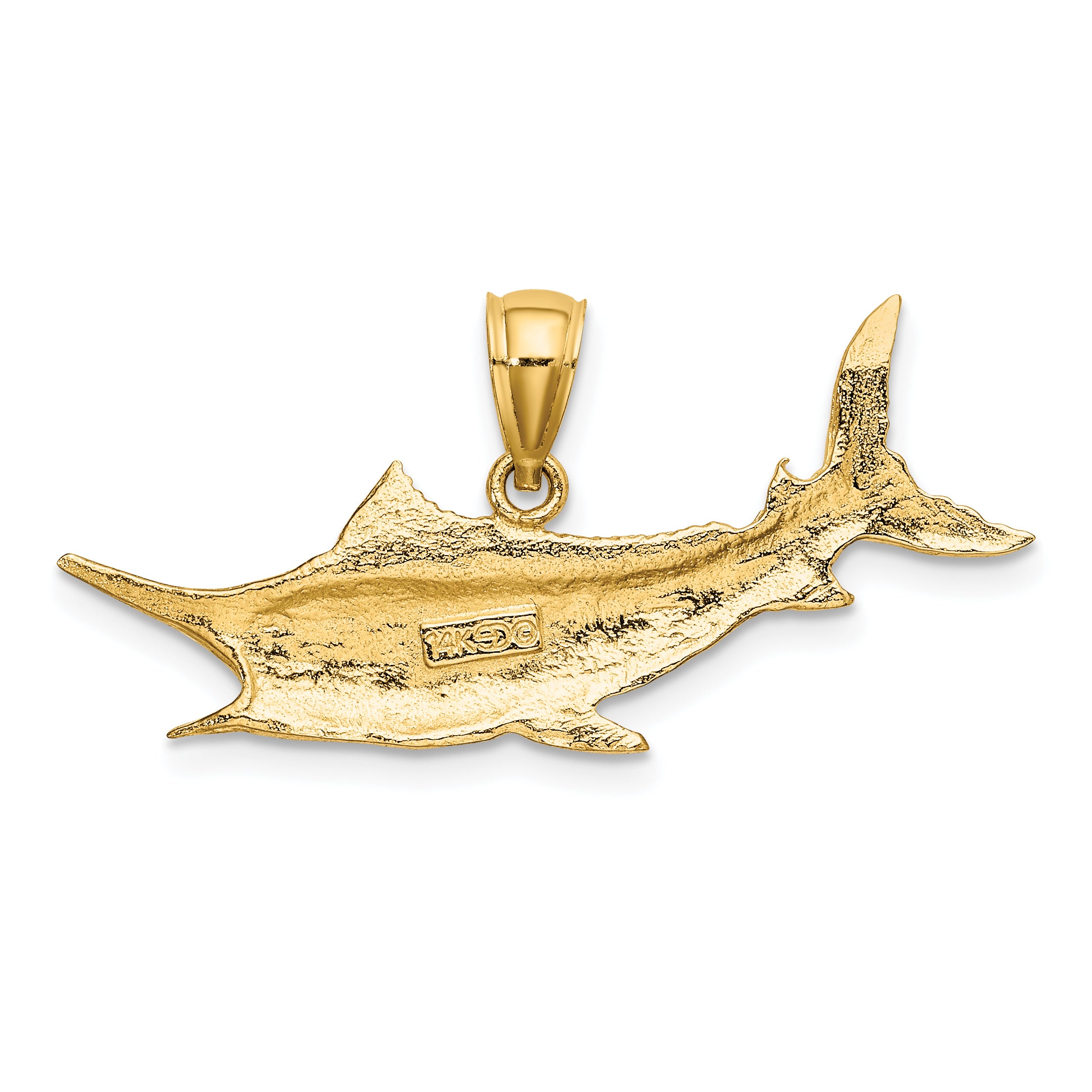 10K 2-D Textured Marlin Fish Charm