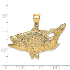 10K Open Mouth Bass Fish Charm