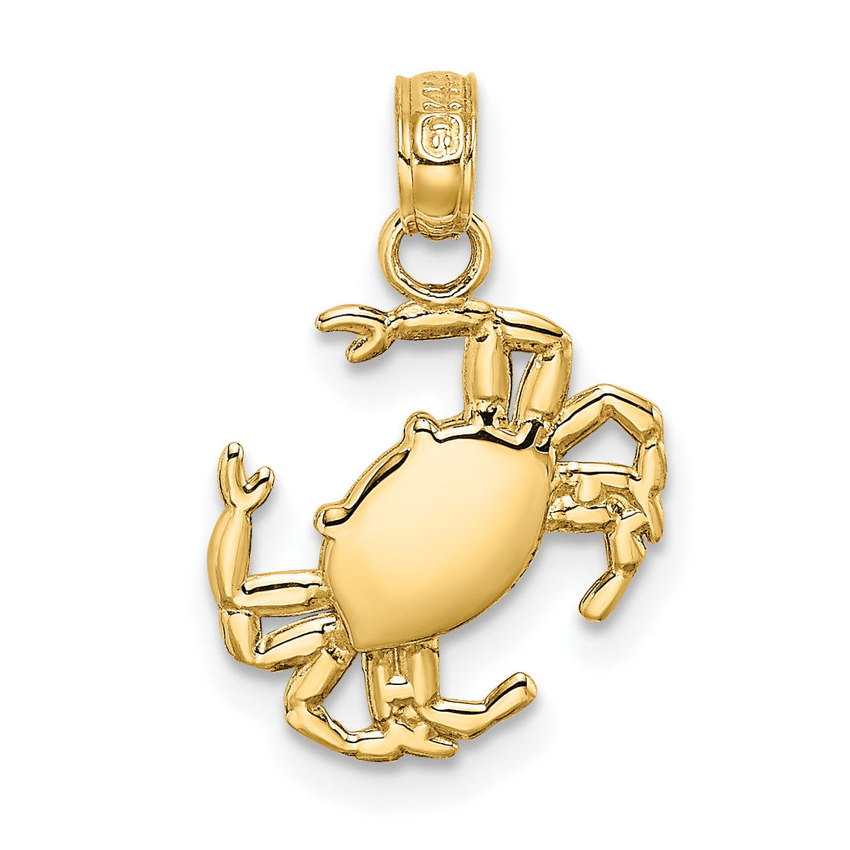 10K 2-D Polished Crab Charm