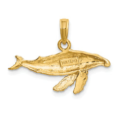 10K 2-D Whale Charm