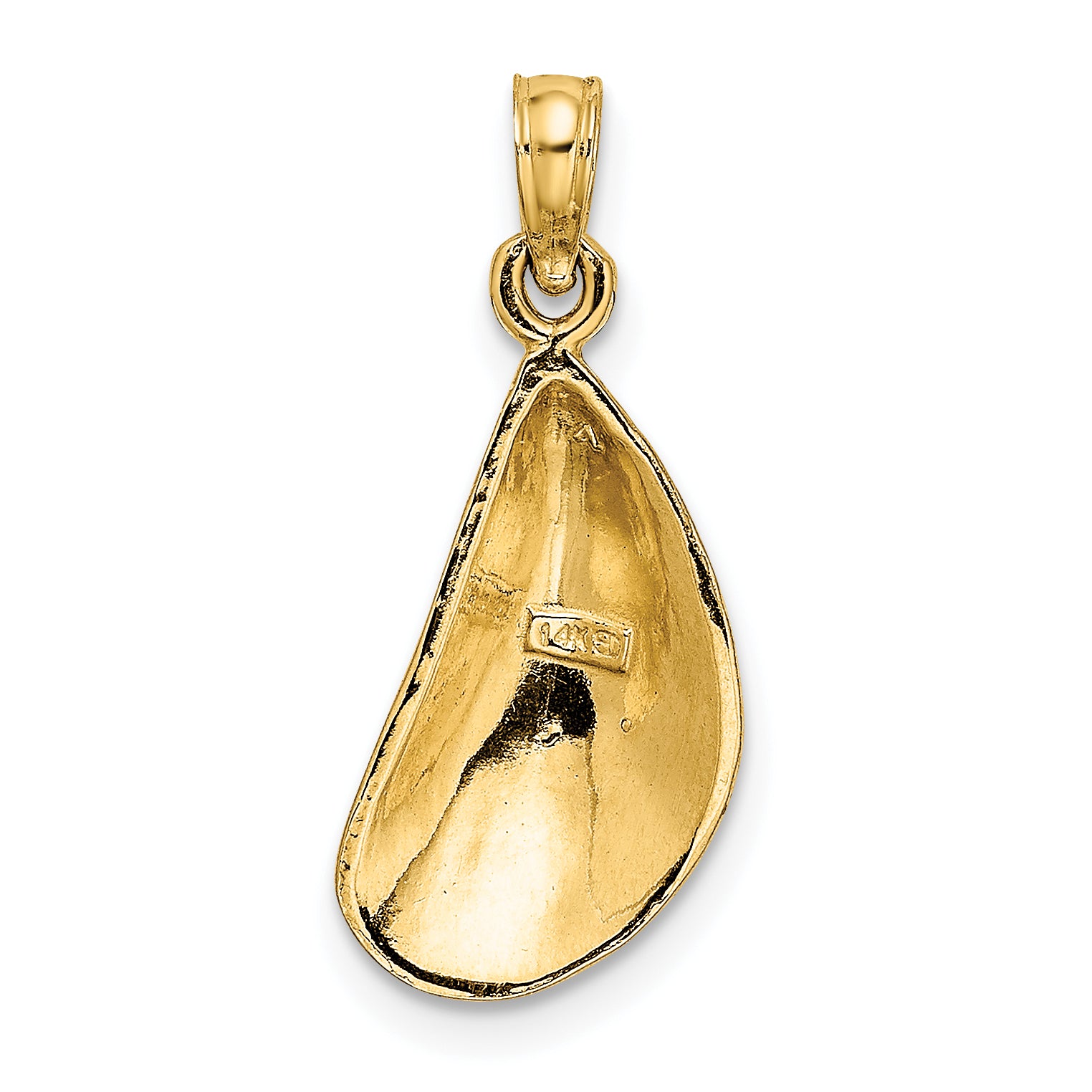 10K 2-D Polished Mussel Shell Charm