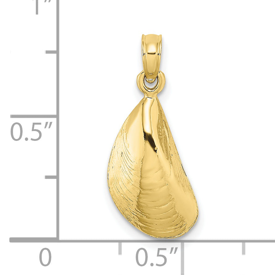 10K 2-D Polished Mussel Shell Charm