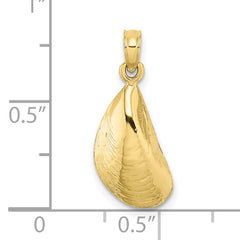 10K 2-D Polished Mussel Shell Charm