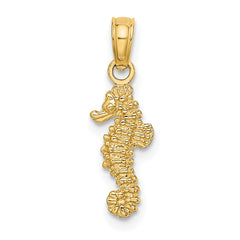 10K 3-D Mini Seahorse Charm