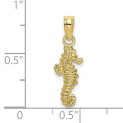 10K 3-D Mini Seahorse Charm