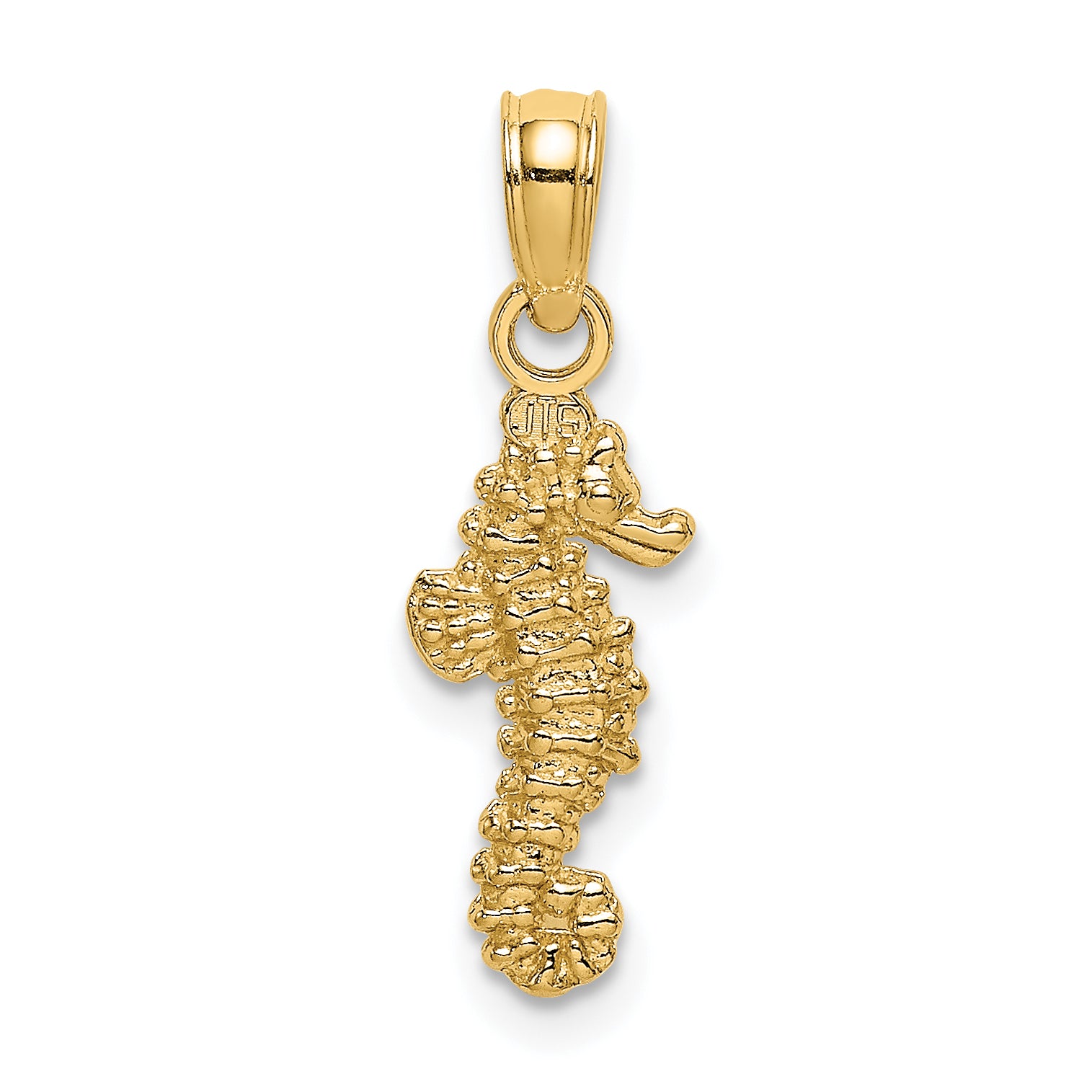 10K 3-D Mini Seahorse Charm