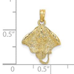 10K 2-D Stingray Charm